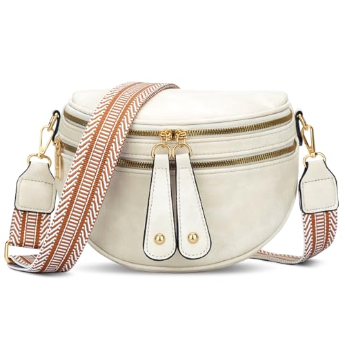 Image of KKXIU Crossbody Sling Bag for Women Trendy Fanny Pack Vegan Leather Chest Bag | Trendy