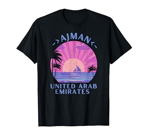 Ajman - Emiratos Árabes Unidos Palm Sunset Vacation Sailing Camiseta