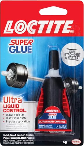 Image of Loctite Super Glue Ultra Liquid Control, 4g Bottle (Pack of 3) Heavy‑Duty Instant Adhesive for Plastic, Wood & Metal, Dishwasher Safe Clear Superglue with Precision Nozzle, Quick‑Dry Formula