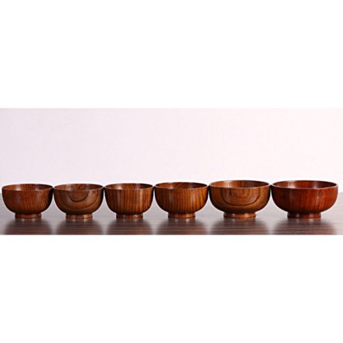 Tigela de madeira de jujujuba natural estilo japonês para servir sopa de bailarina chinesa para cria