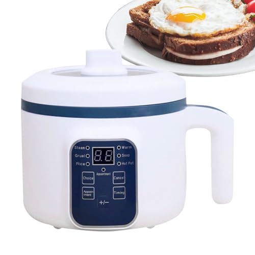 Arrocera Portátil Compacta - Capacidad 1l Ligera, Diseño Multifuncional Eficiente | Olla Antiadherente Extraíble Fácil Limpieza, Cocedor Arroz Sopas Guisos Avena, Dispositivo Cocina Rápida Saludable