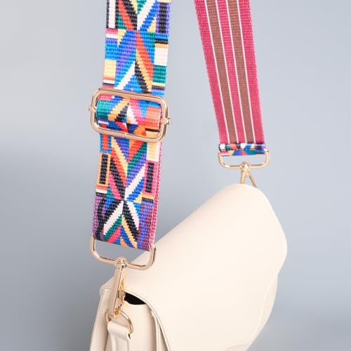 Image of chushui Colorful Pattern Purse Strap, Wide Crossbody Bag Strap Replacement | Change the look of your bag with a simple strap swap.