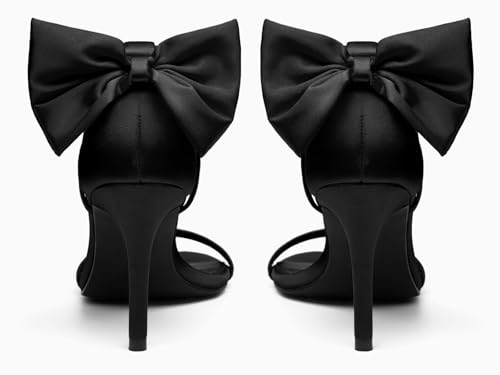 Image of Coutgo Womens Ankle Strap High Heels Open Toe Stiletto Bow Tie Knot Heeled Sandals Fashion Wedding Dress Pump Shoes