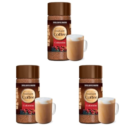 Image of Toffee Coffee Roasters Instant Coffee 50 gm, Columbia Instant Coffee | As Seen On Shark Tank | 100% Arabica Coffee Powder | Ready in Seconds | Microground Technology (Pack of 3)