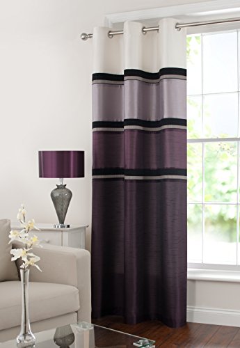 GYROHOME Mix and Match Rideaux occultants en Fausse Soie avec œillets entièrement doublés pour Chambre à Coucher et Salon, 1 Panneau, Prune, 132 x 243 cm