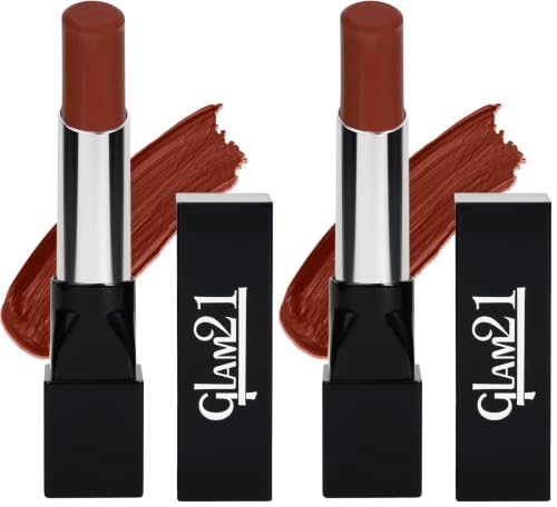 Image of Glam 21 Ultra Velvet Lipstick | Long-lasting stay on lips | Lovely matte finish | 2.5gm | Dark Peach-38 (Pack of 2)