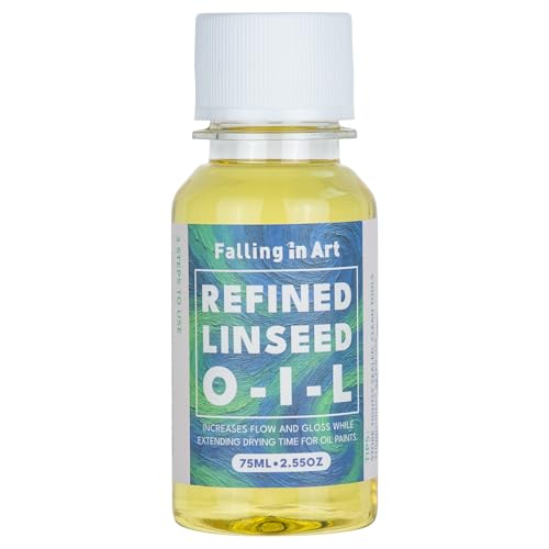 Falling in Art Refined Linseed Oil for Oil Painting Paint Thinner for Artists and Professionals 2.5 Oz Bottle