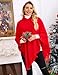 Ferand Ladies' Hooded Cape with Fringed Hem, Crochet Poncho Knitting Patterns for Women, Red