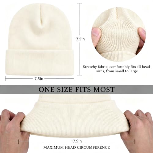 Image of ZOORON Beanie for Women Men Ski Watch Cap Cuffed Plain Skull Knit Hat Soft Fisherman Winter Hat