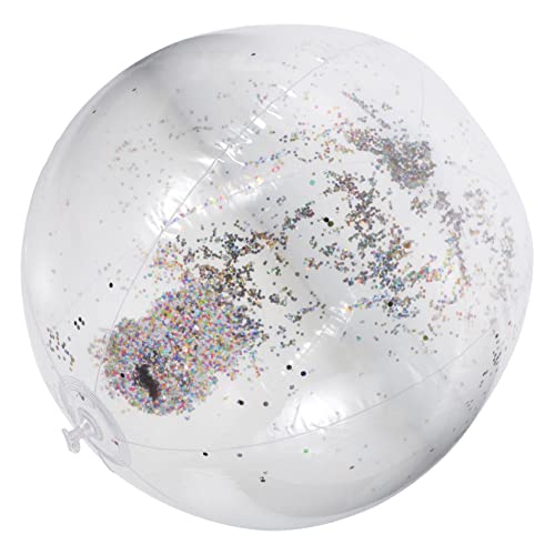 LIOOBO 1 Set Inflatable Glitter Sequins Beach Ball Pool Party Favor Eye Catching Transparent Design for Summer Fun Swimming Pool Activities Beach