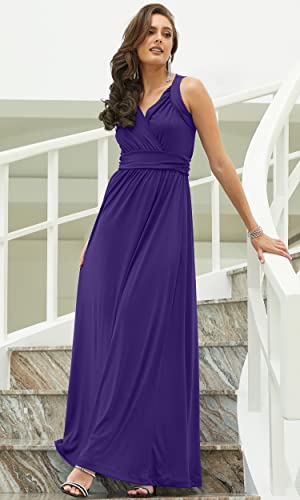 Image of KOH KOH Womens Long Sleeveless Flowy Bridesmaid Cocktail Evening Gown Maxi Dress