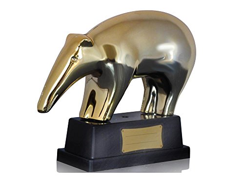 Tapiro d'oro su base con targa vuota per dedica