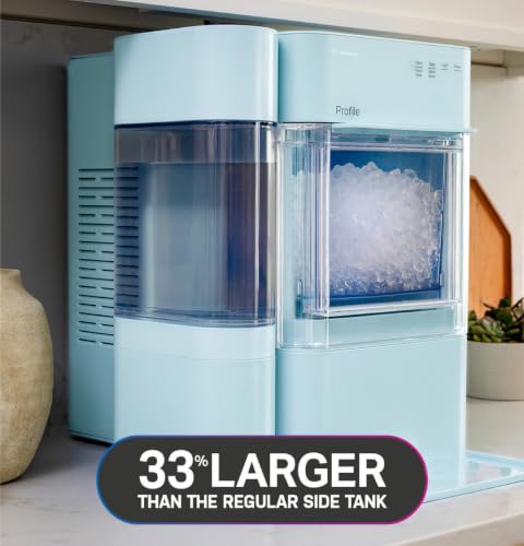Image of GE Profile Opal Ultra, Countertop Nugget Ice Maker, 1 Gal XL Side Tank, *Amazon Exclusive*, 38 lbs /Day, Pebble Pellet Crushed Ice Machine, WiFi Moonstone Blue