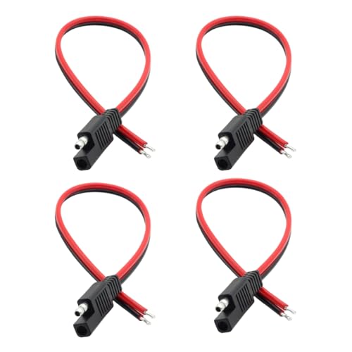 SAE Extension Cable SAE Connector Quick Disconnect Plug Extension Cable for Automotive RV Motorcycle Cars Tractor Solar Panel Panel SAE Plug (4 PCS 1 Feet)