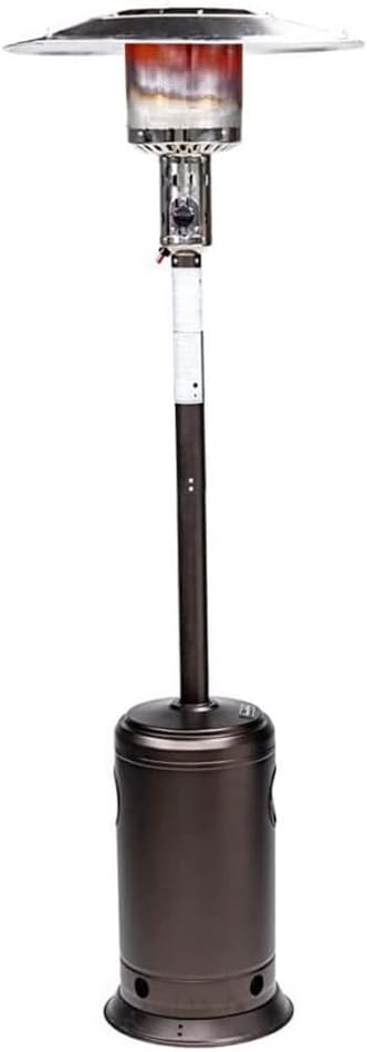 Outdoor Patio Heater with Portable Wheels Standing Gas Outdoor Heater Stainless Steel Burner Black