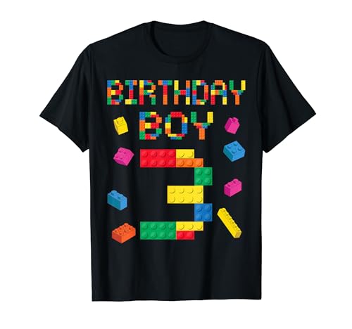 Building Bricks 3er Cumpleaños Niño 3 Tres Años Maestro Constructor Camiseta
