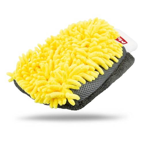 Maxshine Universal Yellow Chenille Microfiber Car Wash Mitt – High-Efficiency Wash Mitt for Cars, SUVs, Trucks, Boats & RVs – Scratch-Free Auto Detailing Accessory