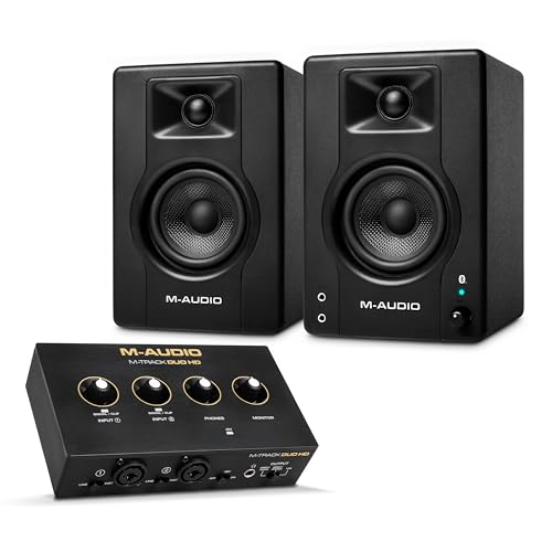 Moniteurs de studio bluetooth M-AUDIO BX3 interface audio double XLR enregistrement