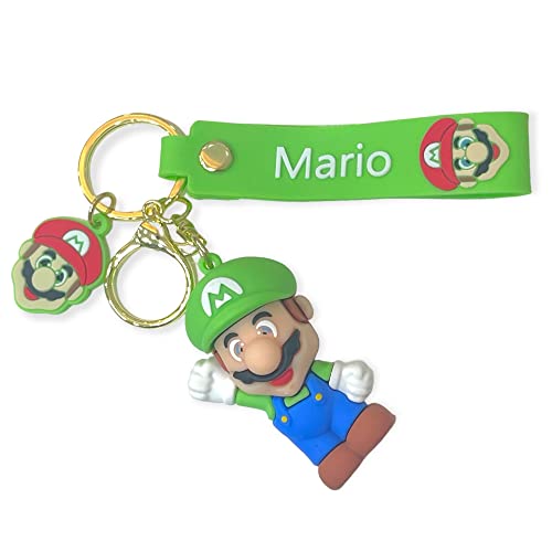 Image of AUGEN Mario Green Action Figure Keychain Limited Edition for Car, Decoration, Cake, Office Desk & Study Table (Pack of 1)