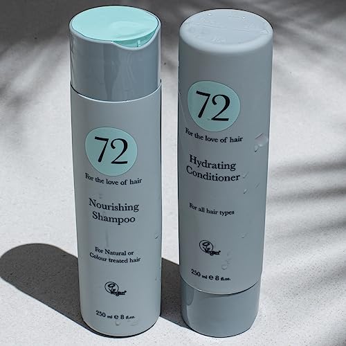 72 Hair Vegan Nourishing Duo, Sulphate Free Shampoo and Conditioner Set, Anti Frizz Treatment, 500ml - Image 4