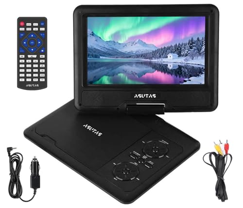 ASUTAS �|�[�^�u��DVD�v���[���[ 7.5�C���` 5���ԘA���Đ� 3�d���Ή� ���W���[���@�\ 270�x��] ���[�W�����t���[ CPRM�Ή� TV�Ɠ����\ SD/MS/MMC�J�[�h/USB�ɑΉ� �����R���t�� ���{��������t�� (�u���b�N)