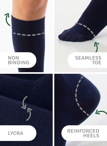 Cotton Knee High Socks for Kids, Long School Uniform Socks for Boys Girls & Toddlers | 3 to 14 Years Old (3 Pairs)2