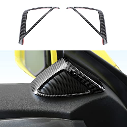 RT-TCZ A Pillar Speaker Trim Cover Sticker Interior Decoration Accessories for Chevrolet Camaro 2010-2015 (Carbon Fiber Grain)