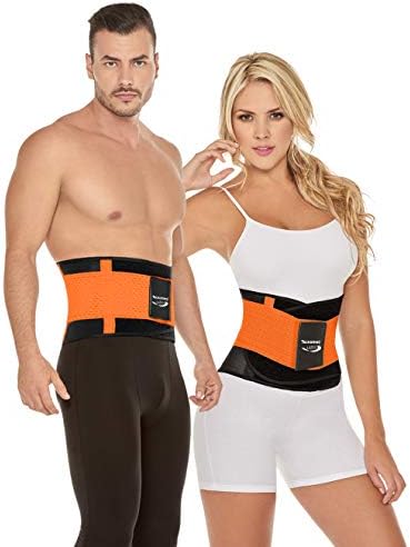 TECNOMED Latex Waist Trainer Belt Body Shaper Belly Wrap Trimmer Slimmer Compression Band for Weight Loss Workout Fitness and Lumbar Support, Best Abdominal Trainer