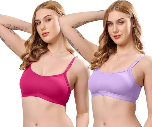 Image of London Hills Women's Cotton Sports Bra for Women Solid Bra Wireless & Non Padded Full Coverage Soft Hold Straps Super Combed Cotton Elastane Stretch Full Coverage Slip-On Active Bra