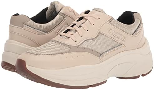 Rockport Women's Prowalker Laceup Sneaker, Neutral Leather/Textile ECO, 6 | Image 6