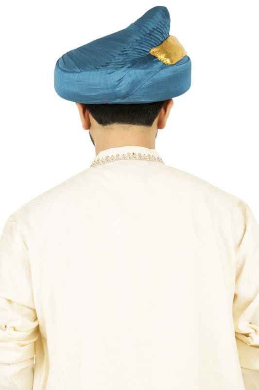 PRIYAKANT SAFAWALA Men's Maharashtra Peshwai Pagdi Topi SafaTurban For Wedding And Traditional Function Use It (Morpiece, Size - Free) 2