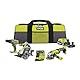RYOBI 18V ONE+ 8-tlg. Akku-Combo-Kit RCK184O-242SZL, Schlagbohrschrauber, Winkelschleifer, Handkreissäge, Delta-Vibrationsschleifer, 2x Akkus (4,0Ah & 2,0Ah), Ladegerät, Werkzeugtasche