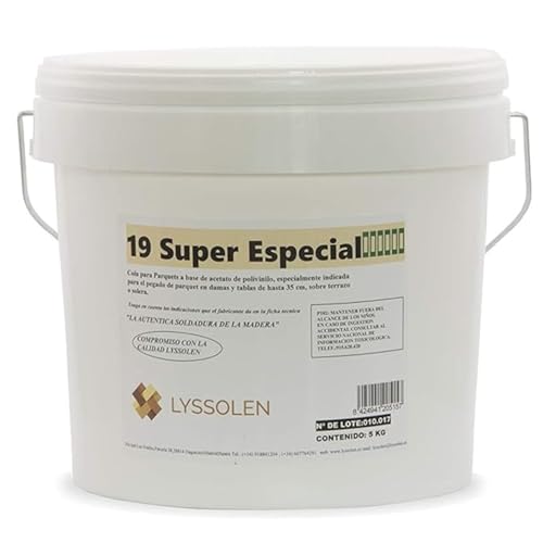 LYSSOLEN Colle Parquets Super Spéciale à Haute Adhérence pour Parquet Massif et Stratifié - Fixation Ultra Résistante pour Toutes Essences de Bois - 12 kg