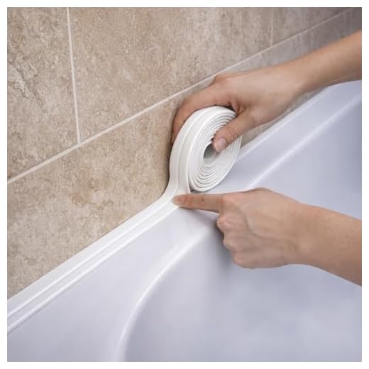 Caulk Tape, 1 Roll, 1.5 in x 10.5 ft, Waterproof Self-Adhesive Seal Strip