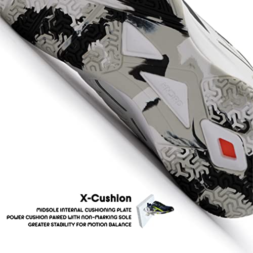 Image of Hundred XOOM Non-Marking Cushion Badminton Shoe (White /Black, 4UK)