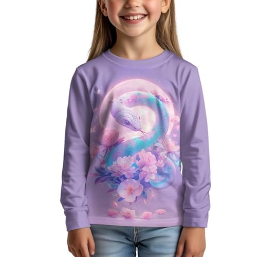 Image of WELLFLYHOM Long Sleeve T-Shirt for Boys Girls 3-16 Years Old Tee Tops Crewneck Pullover Shirts Fall Outfits