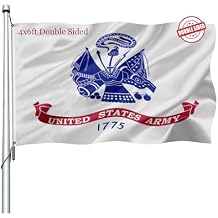 US Army Flag 4x6 Outdoor Double Sided- Heavy Duty United States Army Military Flags -American White 1775 Army Flags Banner with 2 Brass Grommets 4 Rows Stitched