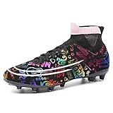  Xinghuanhua Fußballschuhe Herren High Top Spikes Cleats Jugendliche Trainingsschuhe Professionelle Outdoor Fußballschuhe Männer Football Schuhe Unisex