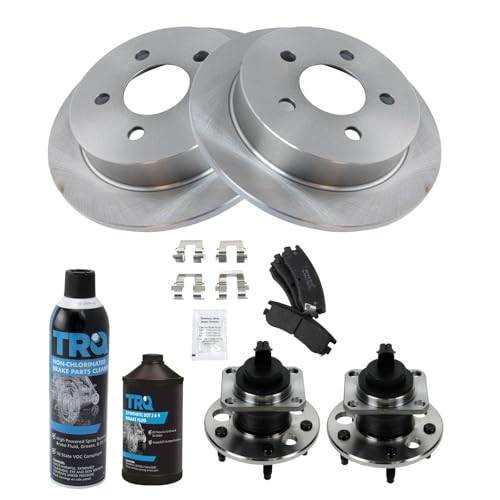 Image of TRQ Rear Brake Pad & Rotor Kit Semi-Metallic Compatible with 99-04 Alero 99-05 Grand Am
