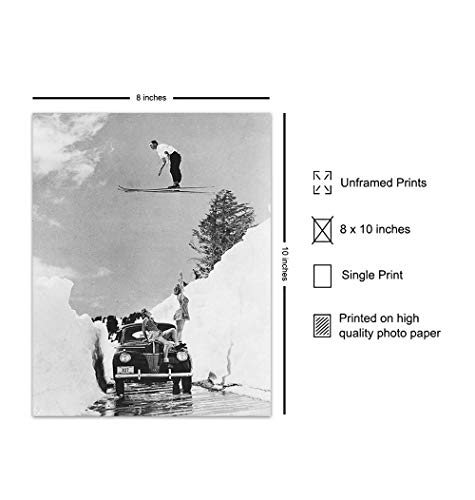 Ski Wall Decor - Vintage Pictures For Mountain House - Skiing - Ski House, Mountain Home Wall Art - Ski Poster - 8X10 Ski Gifts #TOP1