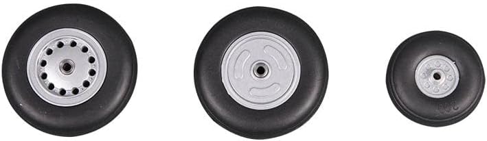 FMS - Ventilador conducido de 2.756 in EDF Jet A10 A-10 Juego de ruedas delanteras y traseras para neumáticos FMSPV121 RC modelo avión avión avión