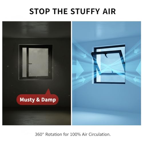 Ventana de aluminio giratoria con vidrio templado negro para ventilación 3