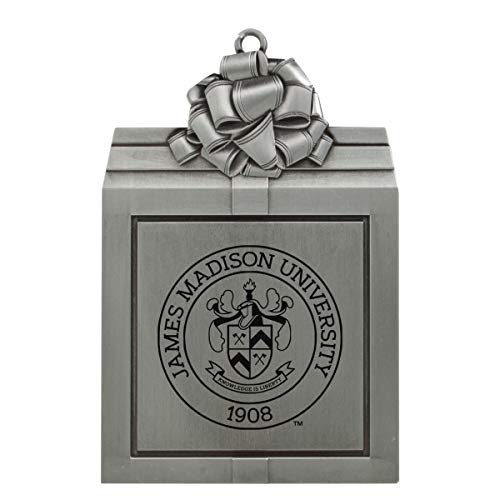 James Madison University-Pewter Christmas Holiday Present Ornament-Silver