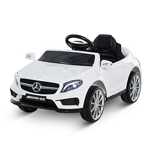 HOMCOM Coche Eléctrico para Niño 3-8 Años Automóviles Infantiles Mercedes Benz GLA con Mando a Distancia MP3 USB Carga 30kg 100x58x46cm Blanco