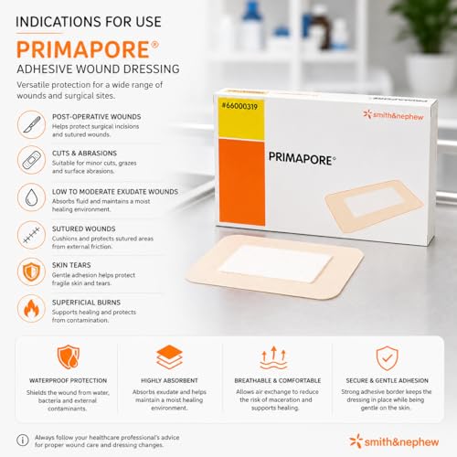 Image of Non -Woven Adhesive Wound Dressing with Absorbent Pad Pack of 5 (8 x 15 CM)