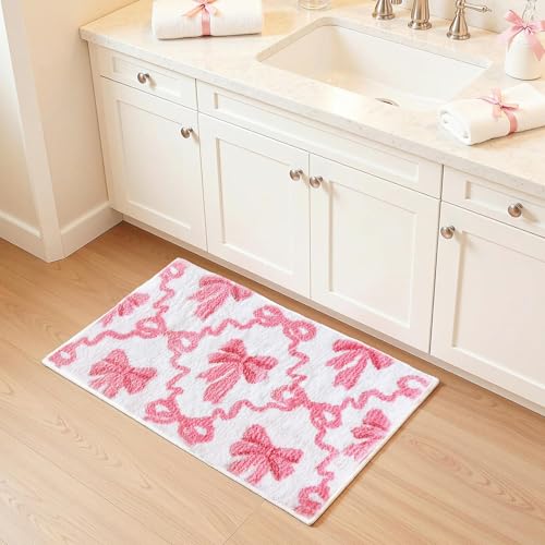 Pink Bow Bathroom Rugs, 16 X 24 inch  - image 2