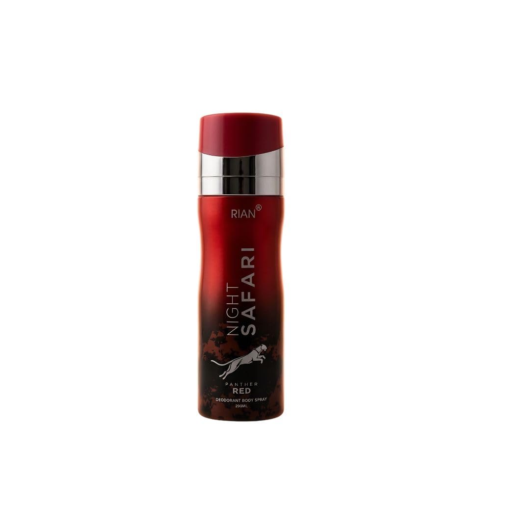 RIAN Night Safari Panther Red Deodorant Body Spray | Bold Intense Fragrance | Long Lasting Deo for Men & Women | 200 ML-image-18