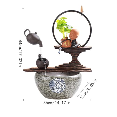 Fontaine à eau de bureau avec encens à reflux chinois - 3