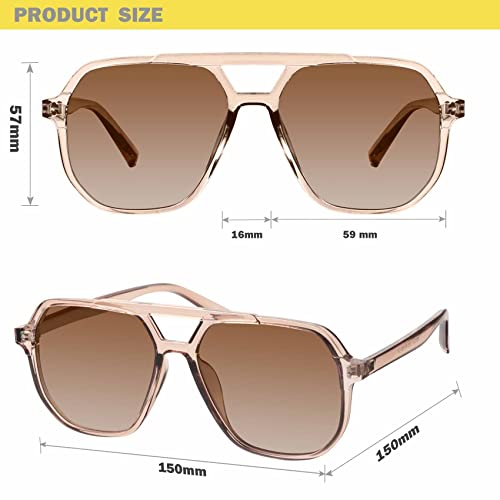 Image of mosanana Oversized Aviator Sunglasses for Women with Polarized Lens MS52243