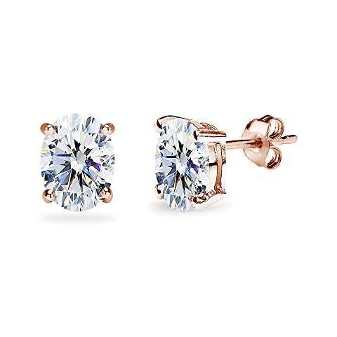 Rose Gold Flashed Sterling Silver Stud Earrings Cover
